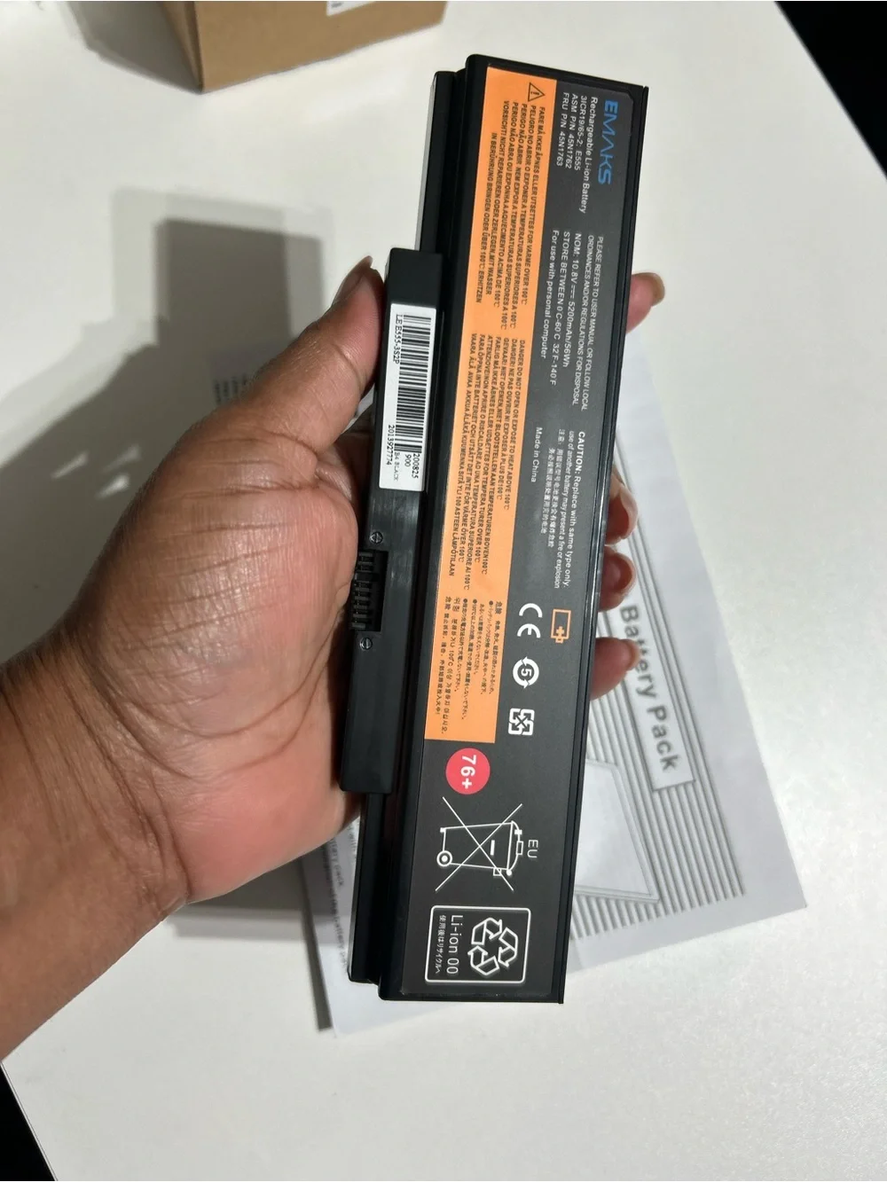 Black Rechargeable Laptop Battery Pack
